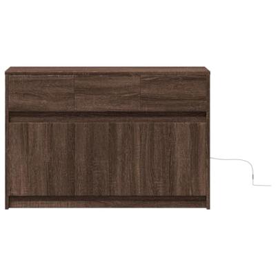 Tv-meubel met LED 91x34x61 cm bewerkt hout bruin eikenkleurig