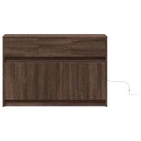 Tv-meubel met LED 91x34x61 cm bewerkt hout bruin eikenkleurig - thumbnail