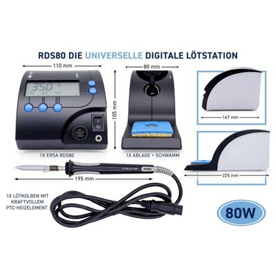Ersa Soldeerstation | 150-450 graden Celsius | 80 W | opwarmingstijd ca. 40 S | 1 stuk - 0RDS80 - 0RDS80
