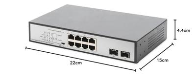 Digitus DN-95140 19 netwerk switch RJ45/SFP 8 + 2 poorten 10 / 100 / 1000 MBit/s PoE-functie Digitus DN-95140 19 netwerk switch RJ45/SFP 8 + 2 poorten 10 / 100 / 1000 MBit/s PoE-functie