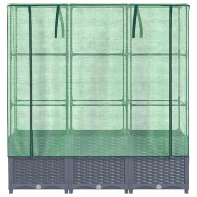 Plantenbak verhoogd met kashoes 120x40x138 cm rattanlook