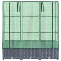 Plantenbak verhoogd met kashoes 120x40x138 cm rattanlook - thumbnail