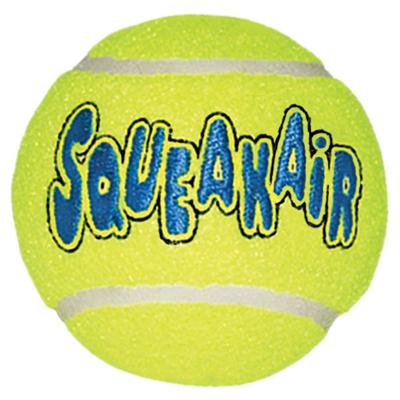 KONG SQUEAKAIR TENNISBAL GEEL MET PIEP MEDIUM 6,5 CM 3 ST