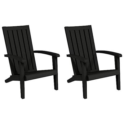 Tuinstoelen 2 st Adirondack polypropeen zwart