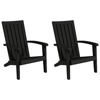Tuinstoelen 2 st Adirondack polypropeen zwart - thumbnail