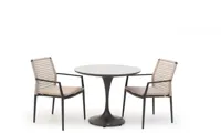 Trestino diningset fayet 90 latour antraciet, beige - thumbnail