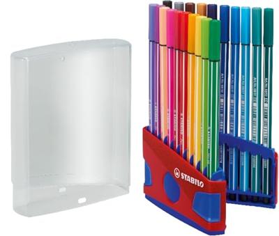 Stabilo pen 68 - viltstift - colorparade - set 20 stuks- rood