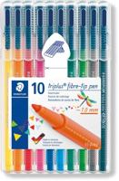 Staedtler viltstift Triplus Color, opstelbare box met 10 kleuren - thumbnail