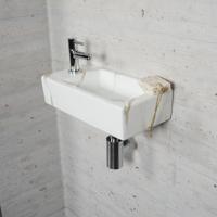 Wiesbaden Fonteinset Carrara Marmerlook Color Chroom - Fonteinset Met Amador Kraan - thumbnail