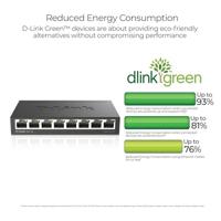 D-Link DGS-108 Netwerk switch 8 poorten 1 GBit/s - thumbnail