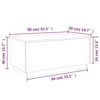Salontafel met LED-verlichting 90x50x40 cm betongrijs