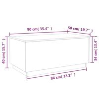 Salontafel met LED-verlichting 90x50x40 cm wit - thumbnail