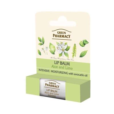 Lipbalsem Green Pharmacy Aloe and Lime 3,6 g Limoen