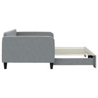 Slaapbank met onderschuifbed 100x200 cm stof lichtgrijs - thumbnail