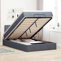 Ottoman bed met matras 120x200cm fluweel donkergrijs - thumbnail