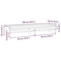 Monitorstandaard 100x24x16 cm bewerkt hout grijs sonoma eiken - thumbnail