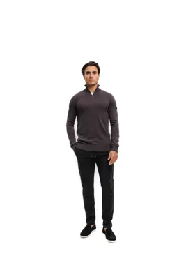 Malelions Knitted Quarter Zip Sweater Heren Bruin - Maat S - Kleur: Bruin | Soccerfanshop