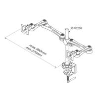 Neomounts fpma-d930d dual lcd/led/tft bureausteun, 2x 10-30", 15 kg, 0-50 cm, 75x75, 100x - thumbnail
