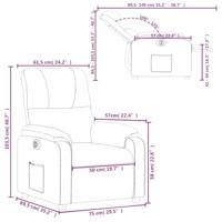 Fauteuil verstelbaar elektrisch microvezelstof donkergrijs - thumbnail
