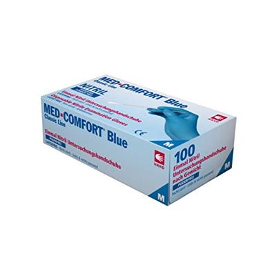 Ampri Wegwerphandschoen | maat M blauw | nitril | EN 374, EN 455 PSA-categorie III | 100 stuks - 01192-M - 01192-M