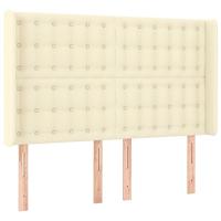 Hoofdbord LED 147x16x118/128 cm kunstleer crèmekleurig - thumbnail