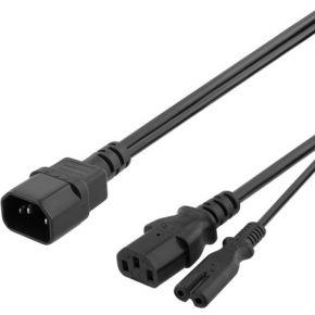 Deltaco DEL-109YA electriciteitssnoer Zwart 0,5 m C14 stekker