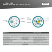 Digitus AK-330125-150-S HDMI-kabel HDMI / Glasvezel Aansluitkabel HDMI-A-stekker, HDMI-A-stekker 15.00 m Zwart 4K UHD - thumbnail