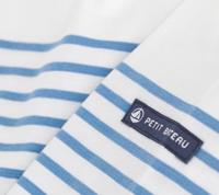 Marinière kind in katoen PETIT BATEAU blauw - thumbnail