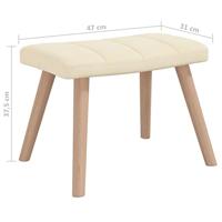 Schommelstoel met voetenbank stof crmekleurig - thumbnail