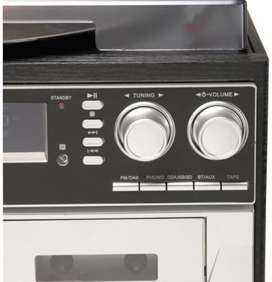 Denver MRD-166 Stereoset DAB+, Platenspeler, SD, FM, USB Opnamefunctie 2 x 2 W Zwart