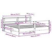 Bedframe zonder matras massief grenenhout wasbruin 180x200 cm - thumbnail