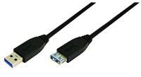 LogiLink USB-kabel USB 3.2 Gen1 (USB 3.0 / USB 3.1 Gen1) USB-A stekker, USB-A bus 1.00 m Zwart CU0041 - thumbnail