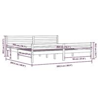 Bedframe massief hout zwart 200x200 cm - thumbnail