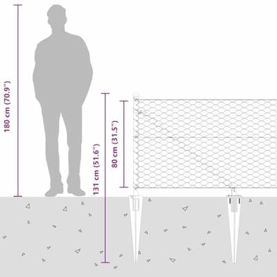 VidaXL Afrasteringspaal zilver 10 x 0,8 m (36 mm gaas) staal VidaXL Afrasteringspaal zilver 10 x 0,8 m (36 mm gaas) staal