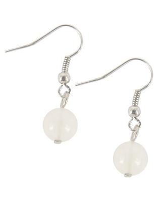 Oorbellen Jade Wit Bol (8 mm) Oorbellen Jade Wit Bol (8 mm)