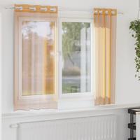 Gordijnen Voile met doorvoertules 2 st 140x175 cm oranje - thumbnail