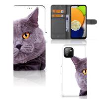 Samsung Galaxy A03 | Telefoonhoesje | Met pasjeshouder | Kat - thumbnail