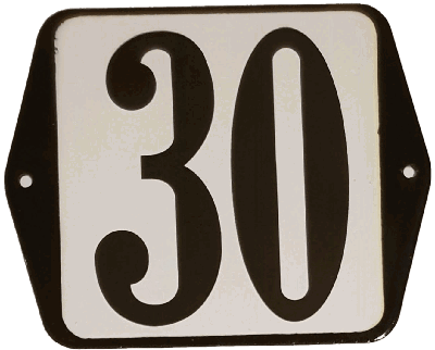 Huisnummer naambordje standaard 15x12 cm nummer 30 - Warentuin mix Huisnummer naambordje standaard 15x12 cm nummer 30 - Warentuin mix