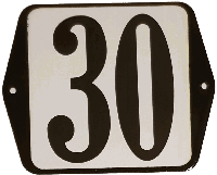 Huisnummer naambordje standaard 15x12 cm nummer 30 - Warentuin mix - thumbnail