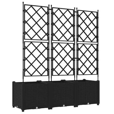 Tuin Bloempot 3 pcs Zwart 120 x 40 x 143 cm Staal Tuin Bloempot 3 pcs Zwart 120 x 40 x 143 cm Staal