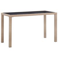 VidaXL Tuintafel 123x60x74 cm poly rattan beige - thumbnail