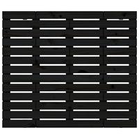 Hoofdbord wandmontage 96x3x91,5 cm massief grenenhout zwart - thumbnail