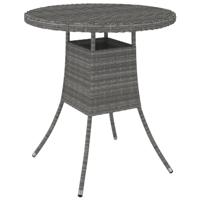 Tuintafel 70x70x73 cm poly rattan grijs - thumbnail