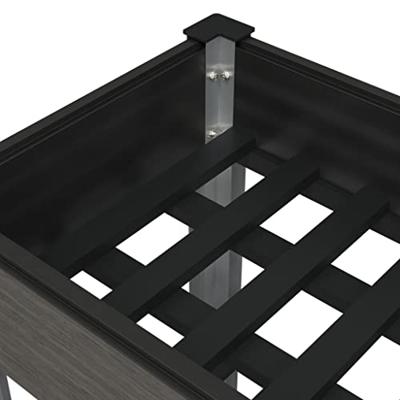 VidaXL Plantenbak verhoogd met schap 120x50x75 cm hkc grijs