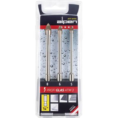 Alpen 0028900003100 Glasboorset 3-delig 5 mm, 6 mm, 8 mm 1/4 (6.3 mm) 1 stuk(s)