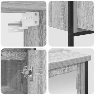 2-delige Badkamermeubelset bewerkt hout grijs sonoma eikenkleur 2-delige Badkamermeubelset bewerkt hout grijs sonoma eikenkleur