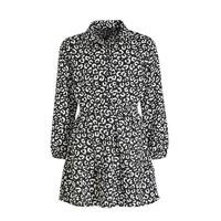 Zigga blousejurk met panterprint zwart/wit - thumbnail