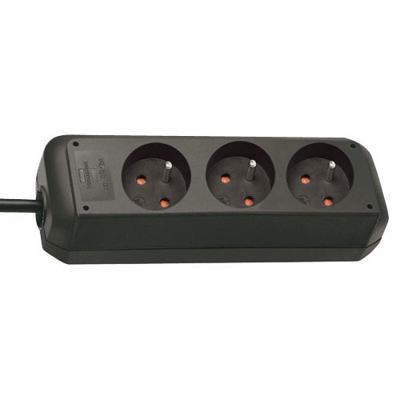 Brennenstuhl 1157504130 Stekkerdoos | Eco-Line | 3 Sockets type E België | Zwart | 3 meter