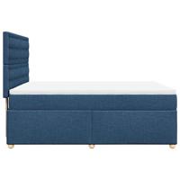 Boxspring met matras stof blauw 140x190 cm - thumbnail