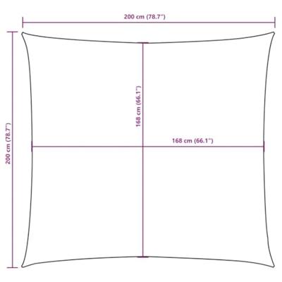 VidaXL Zonnescherm vierkant 2x2 m oxford stof crèmekleurig